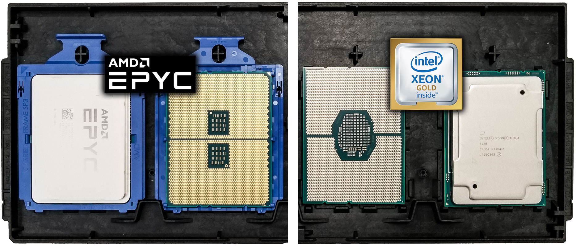 AMD EPYC and Intel Xeon SP - front and back