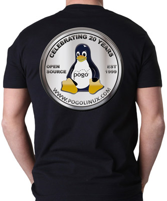 Pogo Linux 20th Anniversary Coin T-Shirt